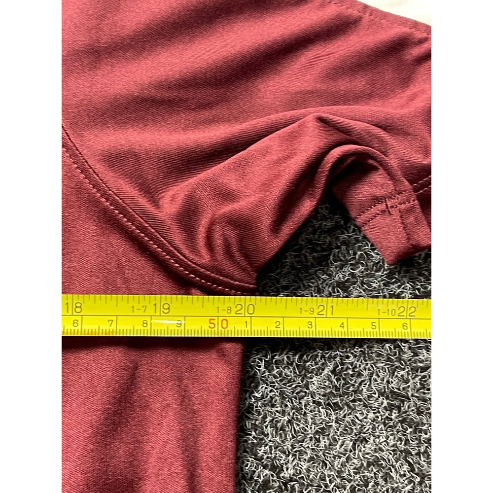 Under Armour HeatGear Mens Small Maroon White V-Neck Athletic Jersey Loose Fit - Picture 3 of 5